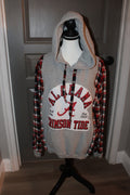 Alabama Crimson Tide Hoodie with Plaid Sleeves and Hooded Sweatshirt