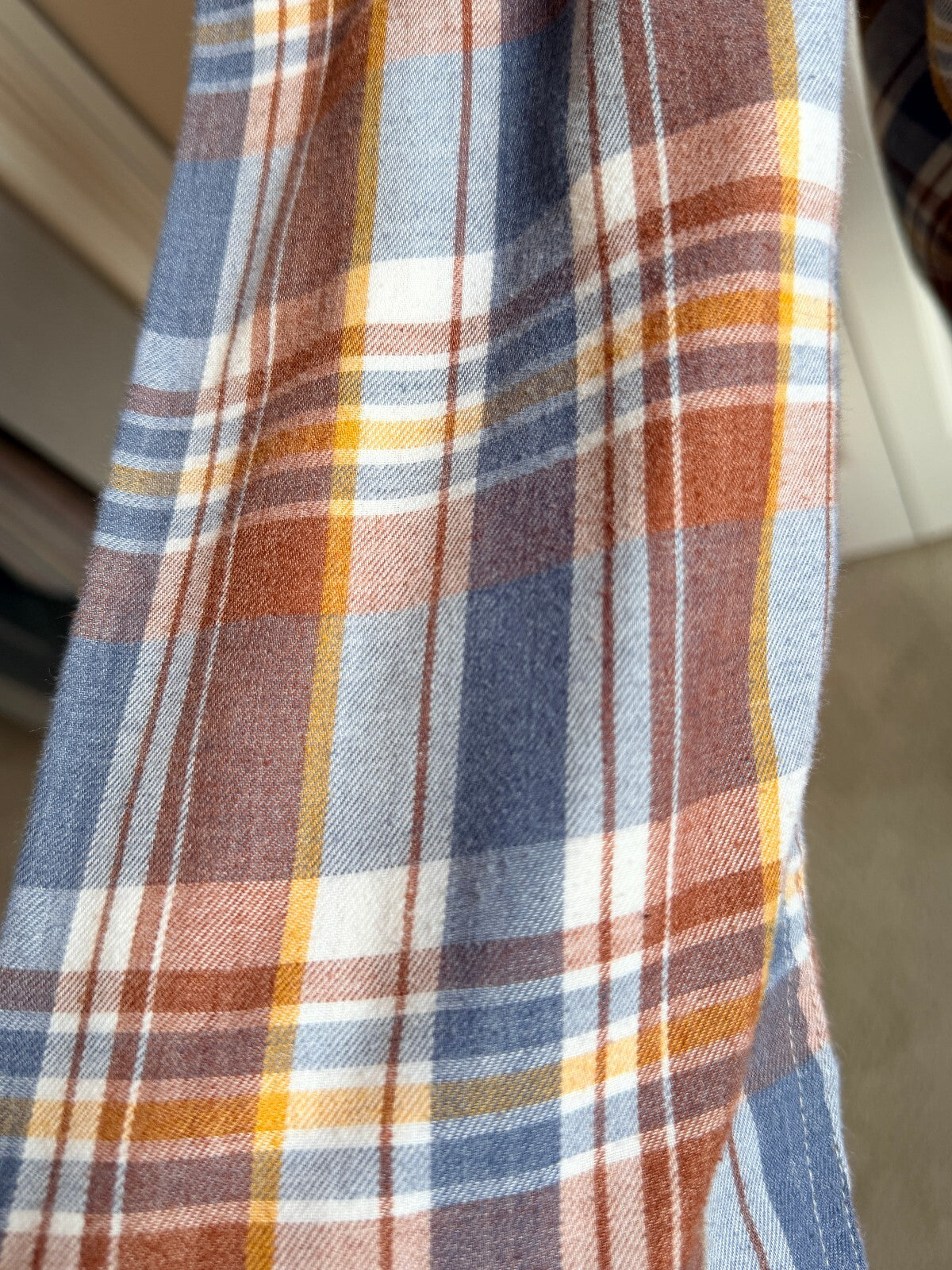 Women's Hoodie with Plaid Sleeves and Color Block Design, Size Large