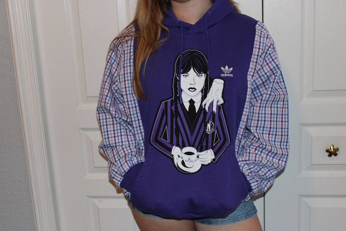 Reworked Wednesday Hoodie Graphic Print and 'We All Have a Dark Side' Back  Size Large