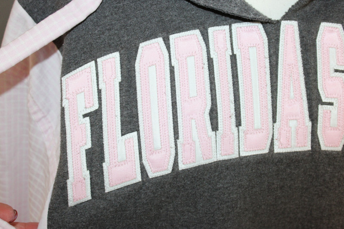 ReWorked Florida State Hoodie Sweatshirt Medium Grey and Pink