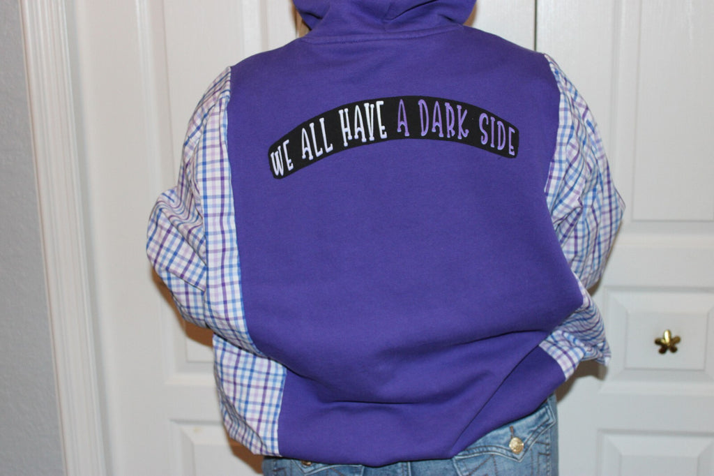 Reworked Wednesday Hoodie Graphic Print and 'We All Have a Dark Side' Back  Size Large