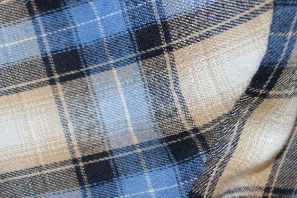 Air Force Academy Hoodie with Blue and Beige Plaid Sleeves, Size Large