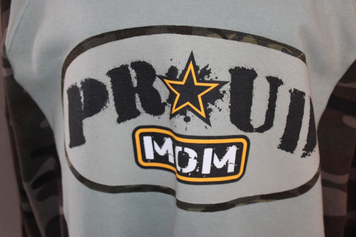 XL Army/West Point Proud Mom Camouflage Sleeve Sweatshirt